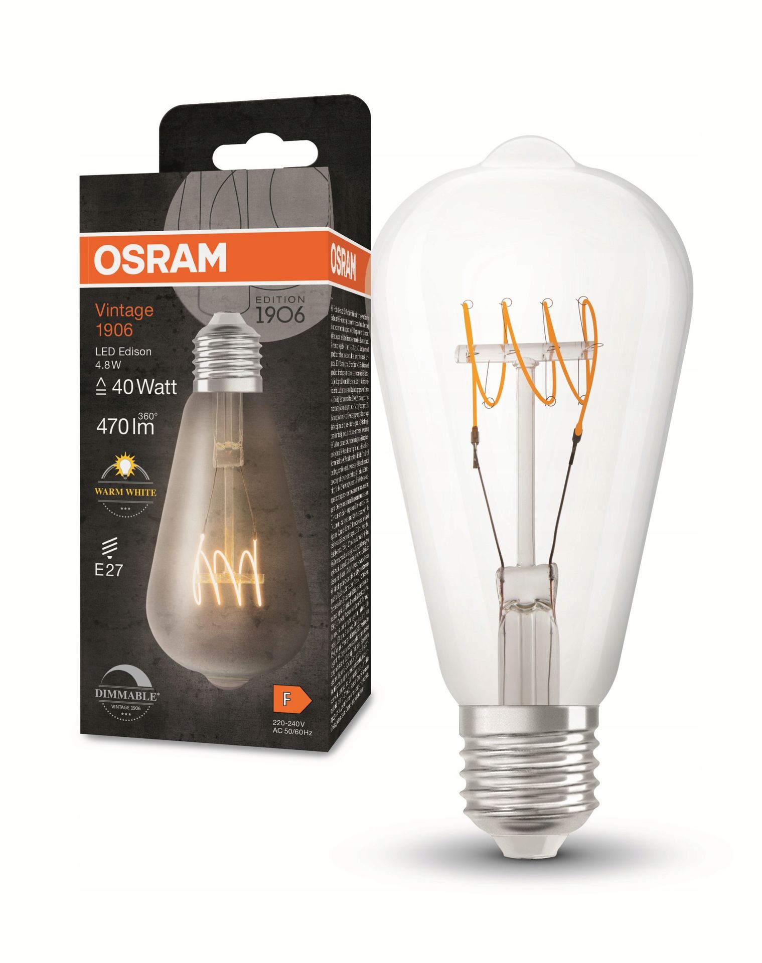 Osram Led żarówka Vintage Edison 4.8W 2700K 470lm DIM