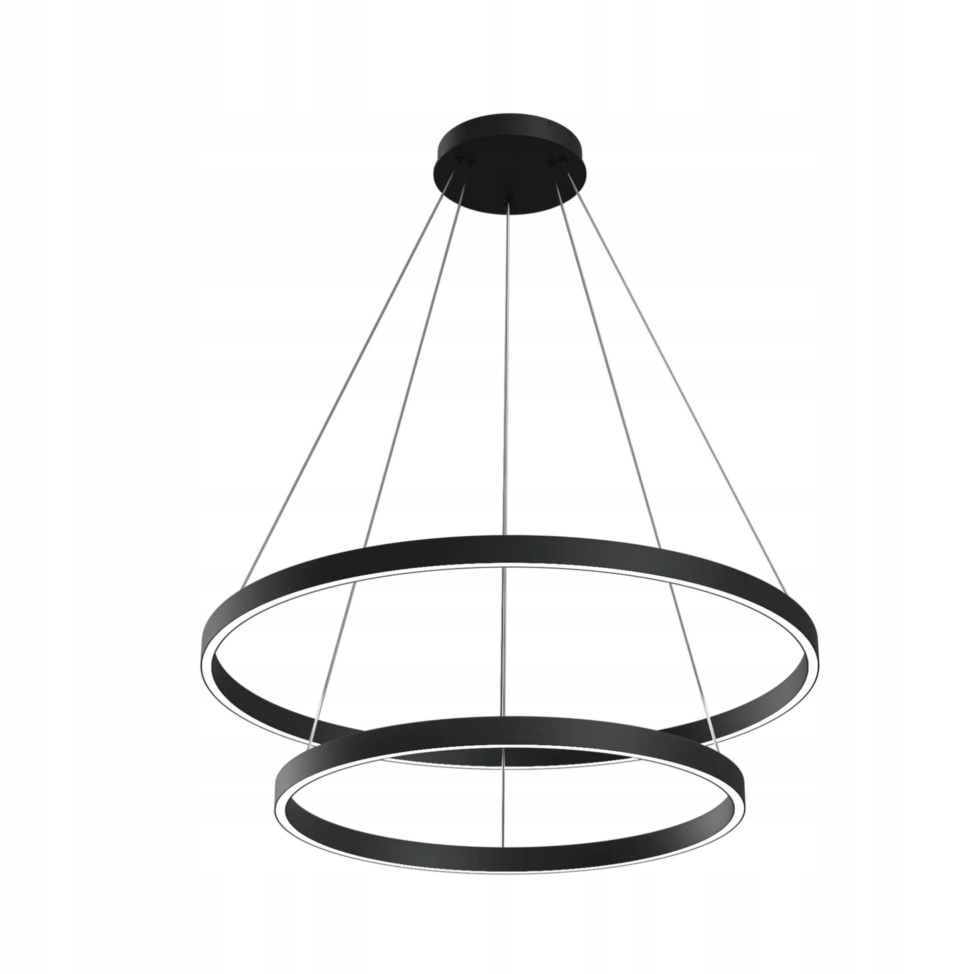 Lampa wisząca żyrandol czarne koła Led nowoczesny neutralna 80 cm Maytoni