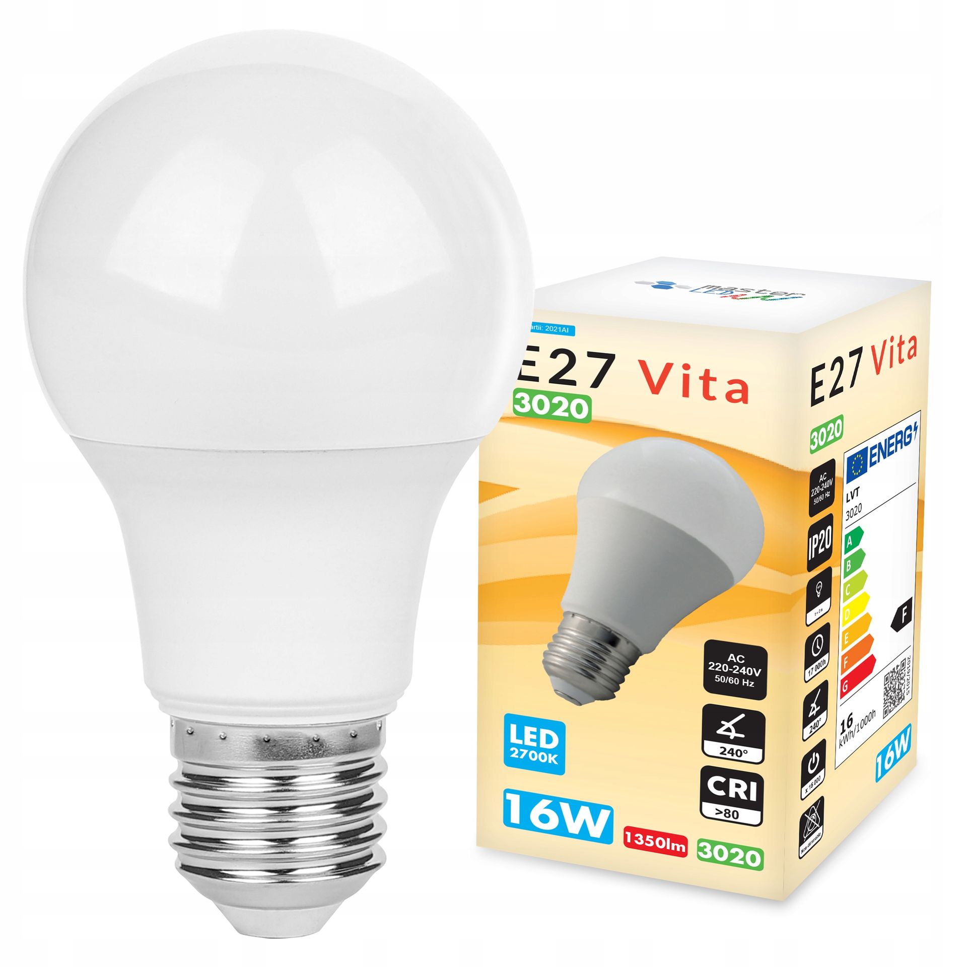 Żarówka Led E27 16W biały ciepły 2700K 230V