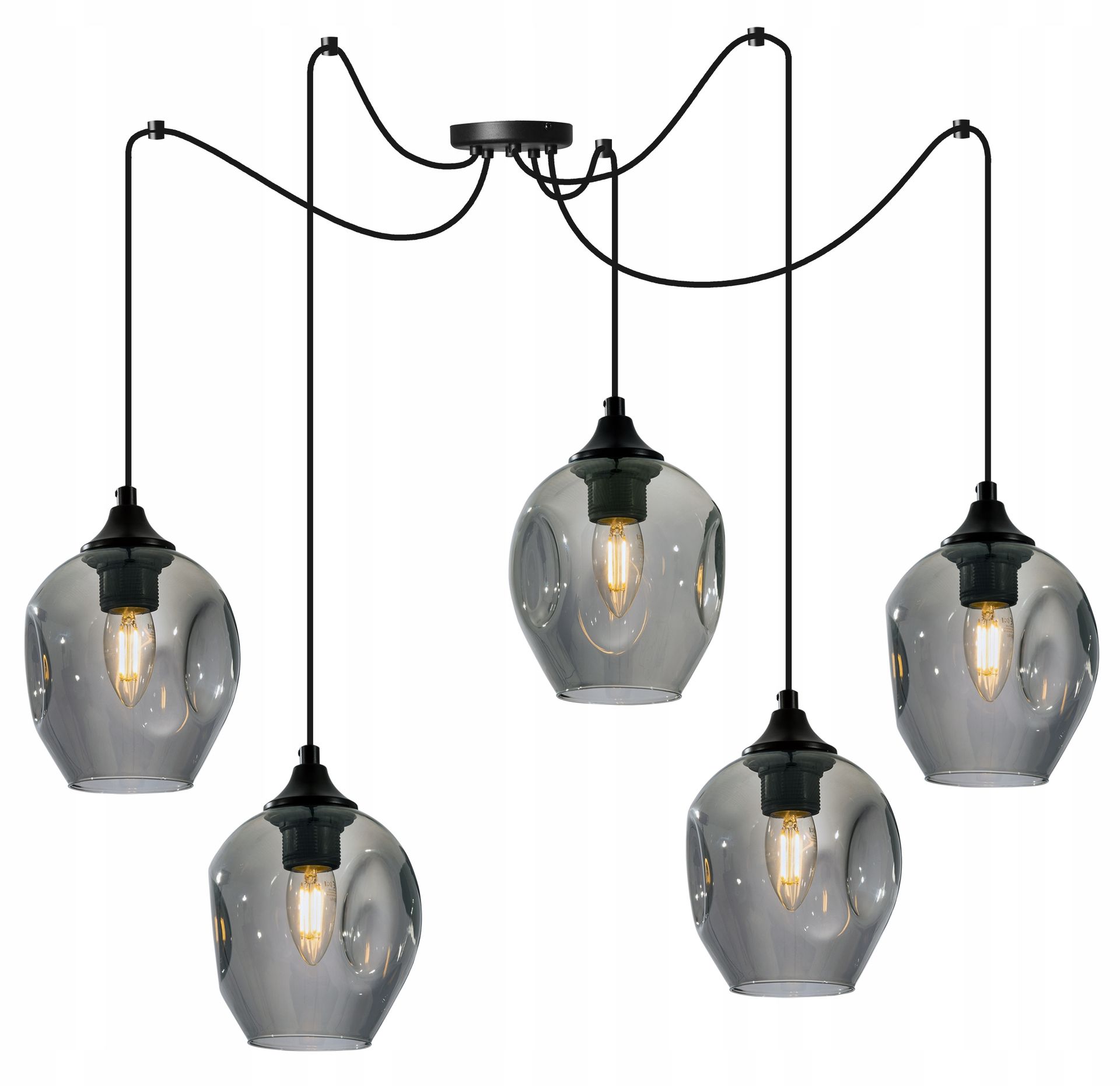 Lampa Sufitowa Wisząca Żyrandol Pająk Loft Szklana Do Salonu Kuchni Pokoju