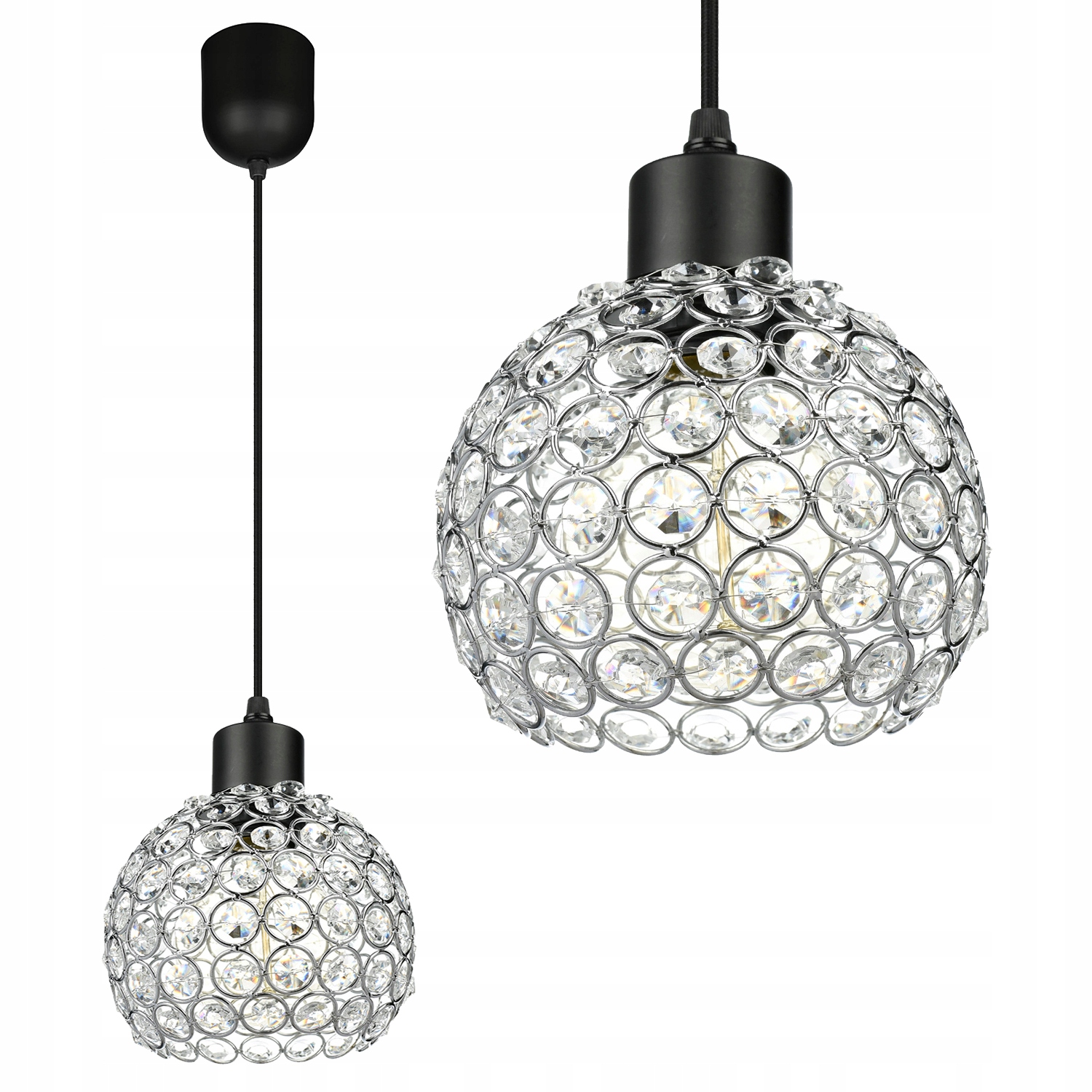 Lampa Wisząca Sufitowa Żyrandol Plafon Led Krysztal