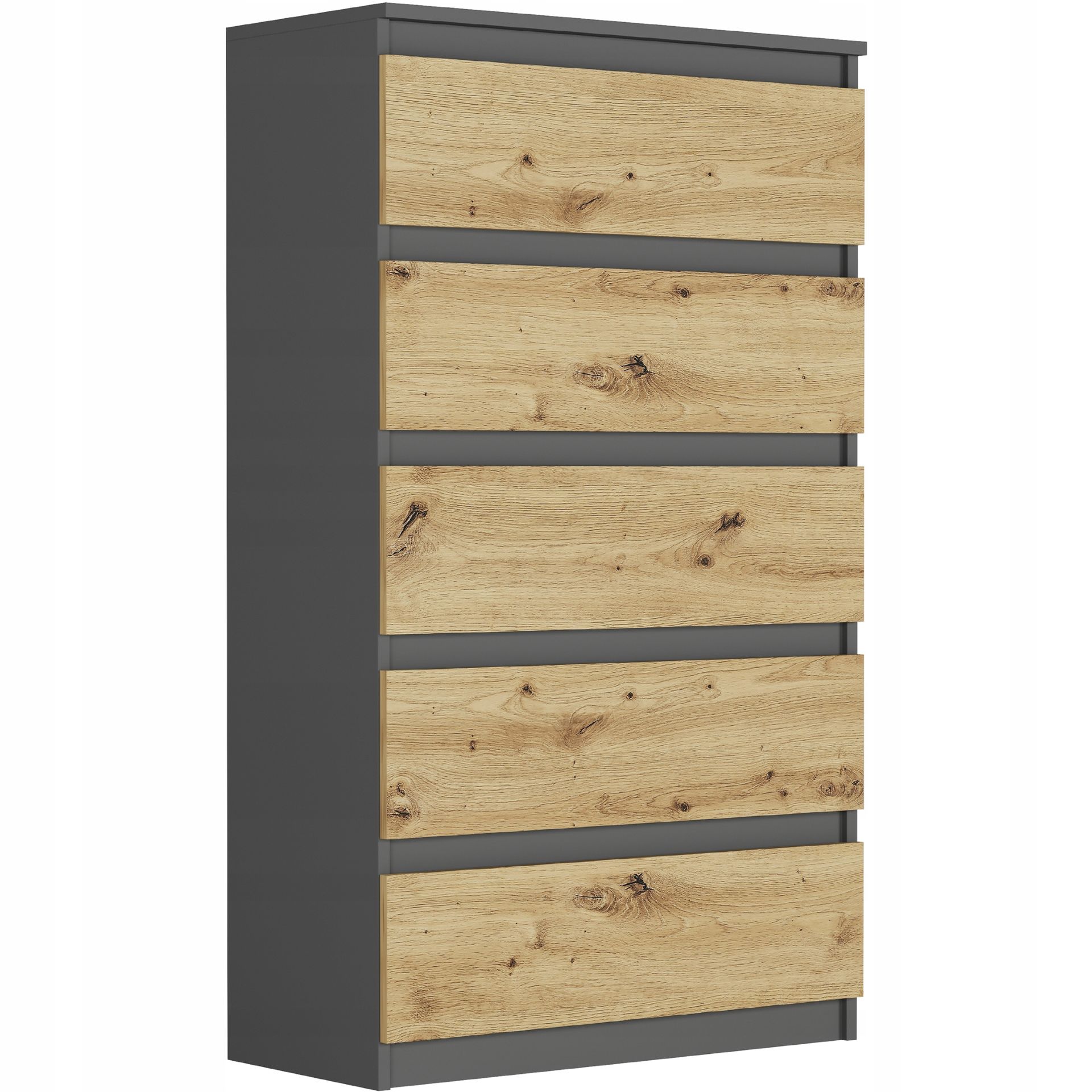 Duża Komoda 5 Szuflad Szafka Antracyt MIX Artisan Polskie Meble R-5