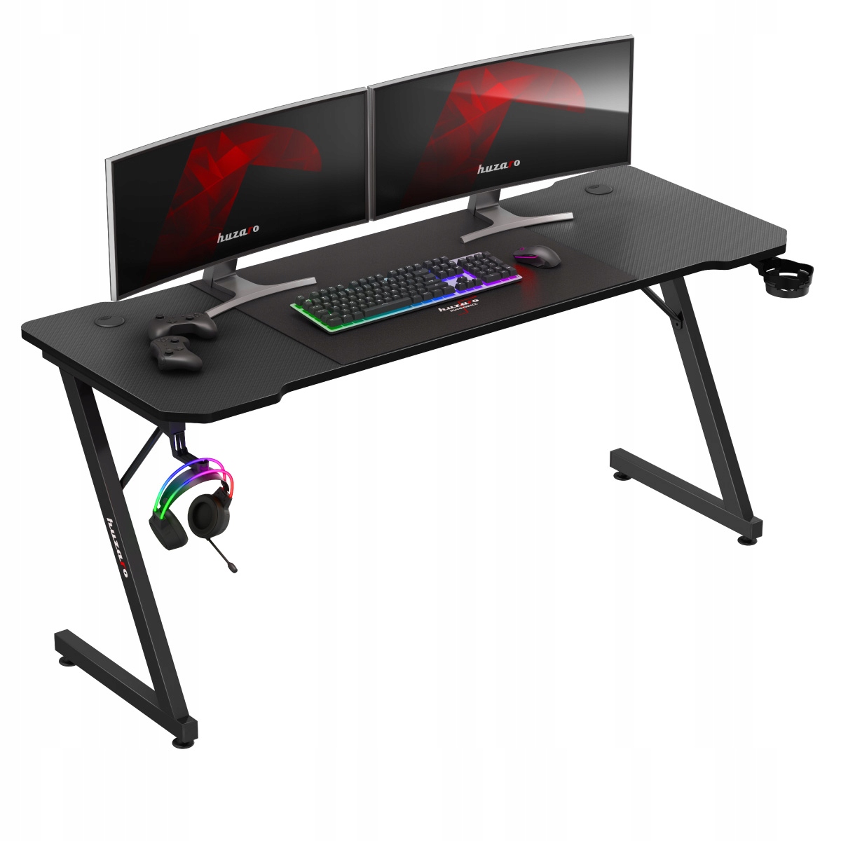 Biurko Gamingowe Huzaro Hero 4.8 Black 160 CM Podkładka XXL