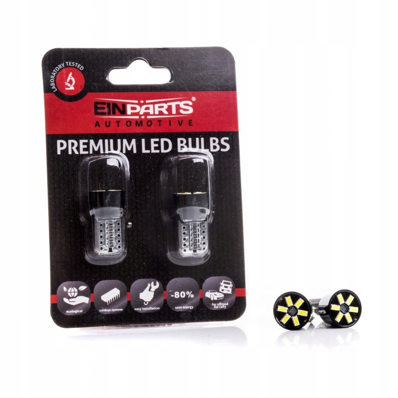 2x W5W Einparts Led Can-bus Aluminiowe 6000K Czoło