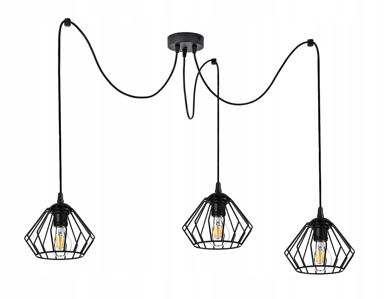 Lampa Druciana Wisząca Pająk Diament Brylant Led