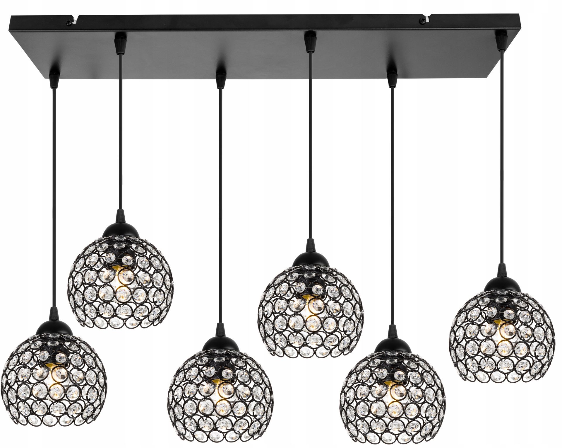 Lampa Sufitowa Glamour Wisząca Żyrandol Listwa Kryształki Do Salonu Pokoju