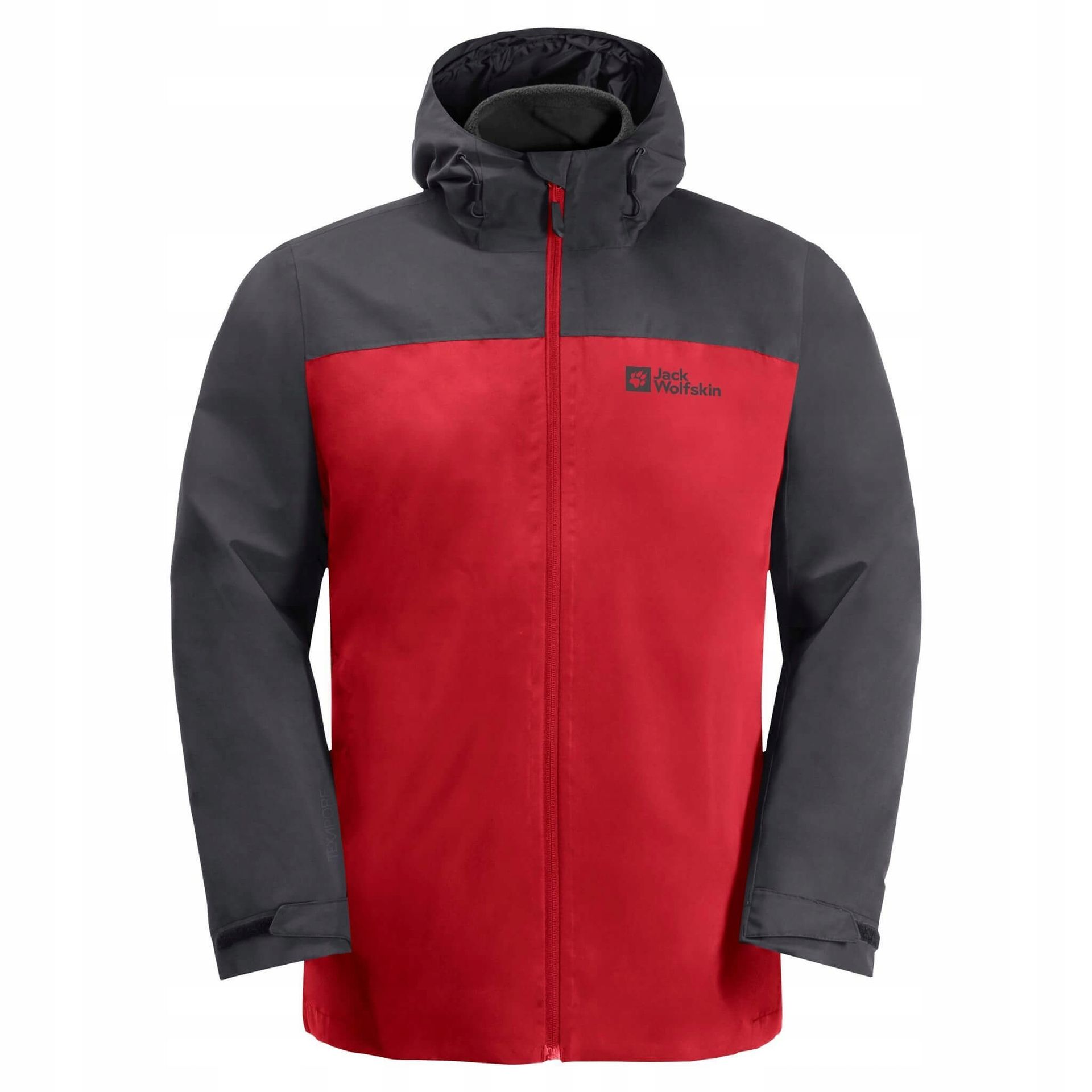 Męska kurtka Jack Wolfskin Taubenberg 3in1 Jkt adrenaline red M