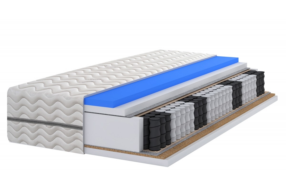Materac sprężynowy kieszeniowy Pocket 7 stref Visco kokos H3 H4 120x200