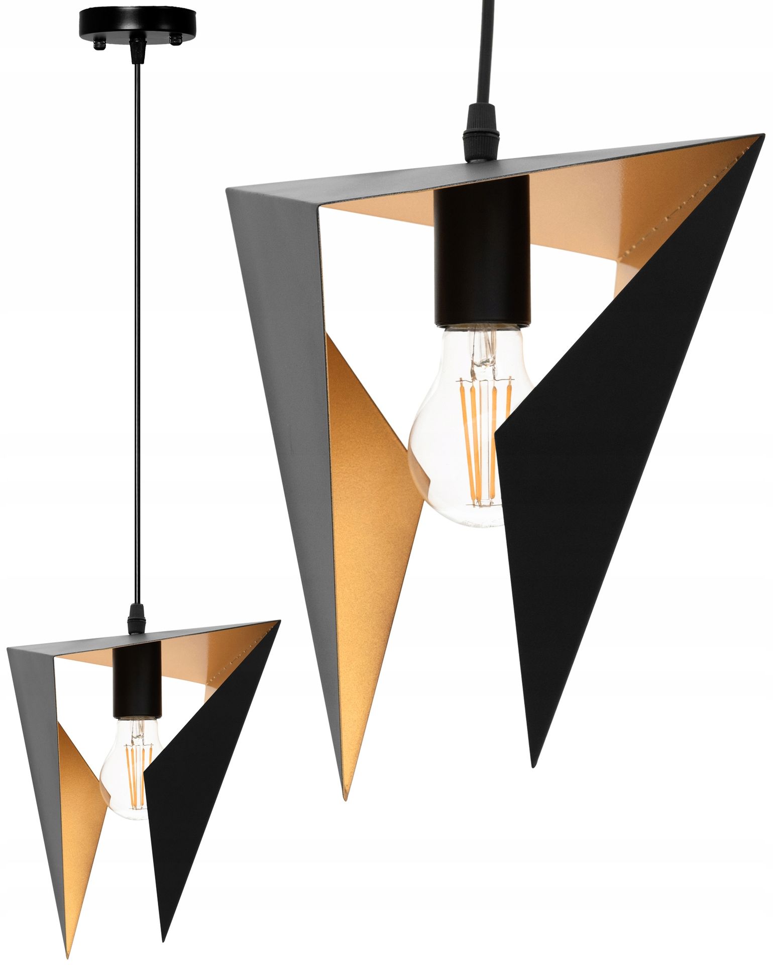 Lampa Wisząca Sufitowa Geometryczna Trójkątna Loft