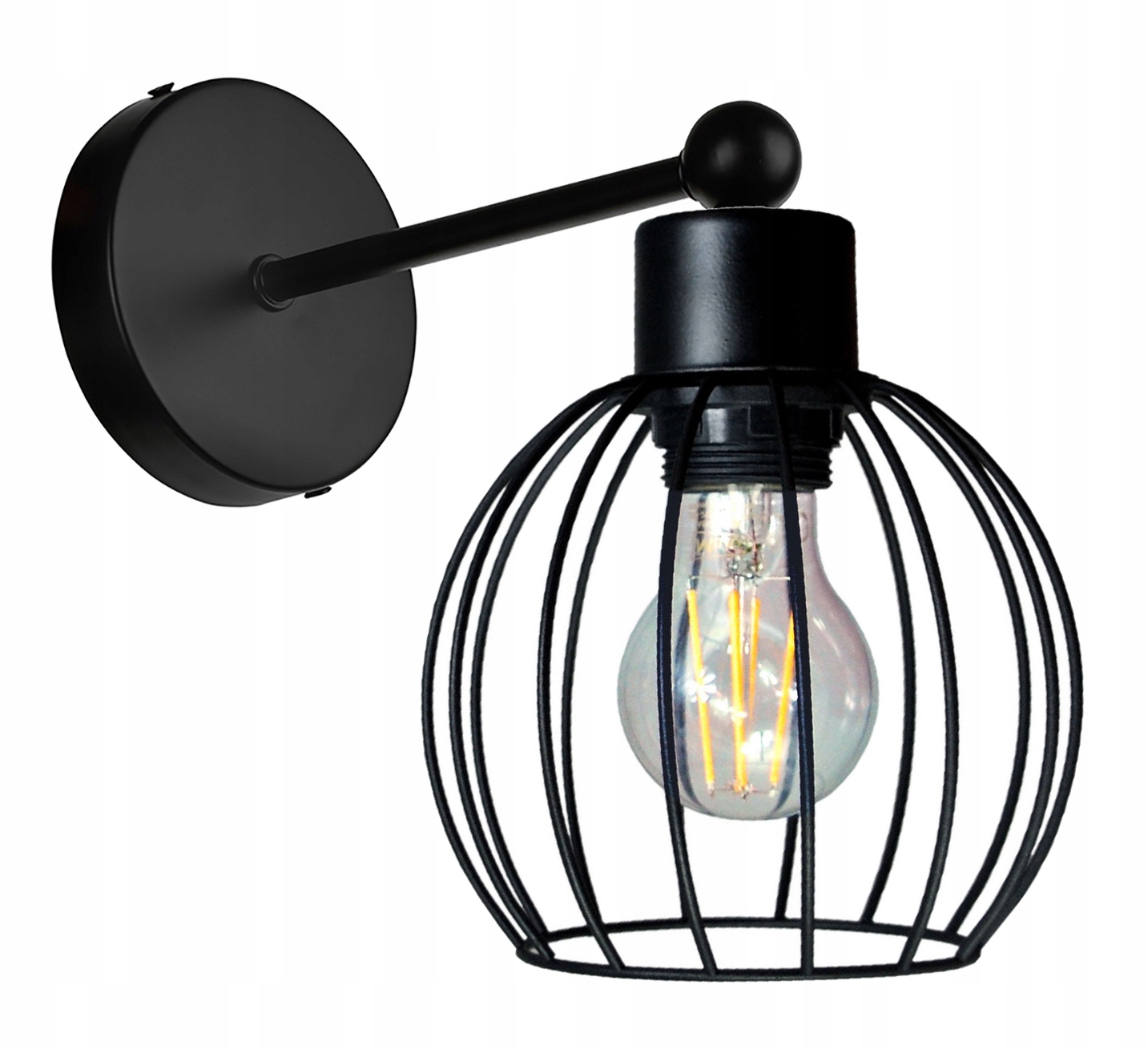 Lampa Kinkiet E27 ścienny stały loft drut Kula