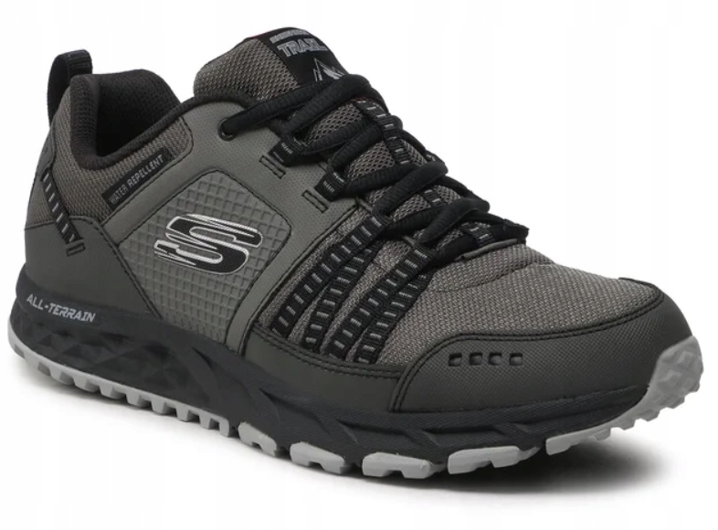 Skechers Buty Męskie Trekkingowe Escape Plan sznurowane czarne 44 Eu