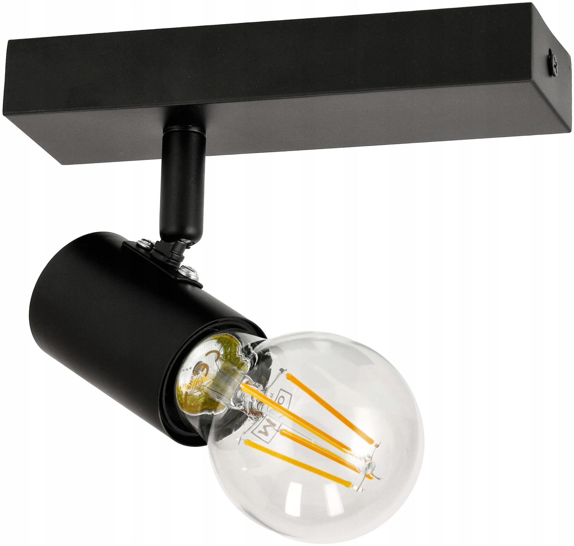 Lampa Sufitowa Natynkowa Spot Regulowana E27 Viki Loft Czarna Szyna