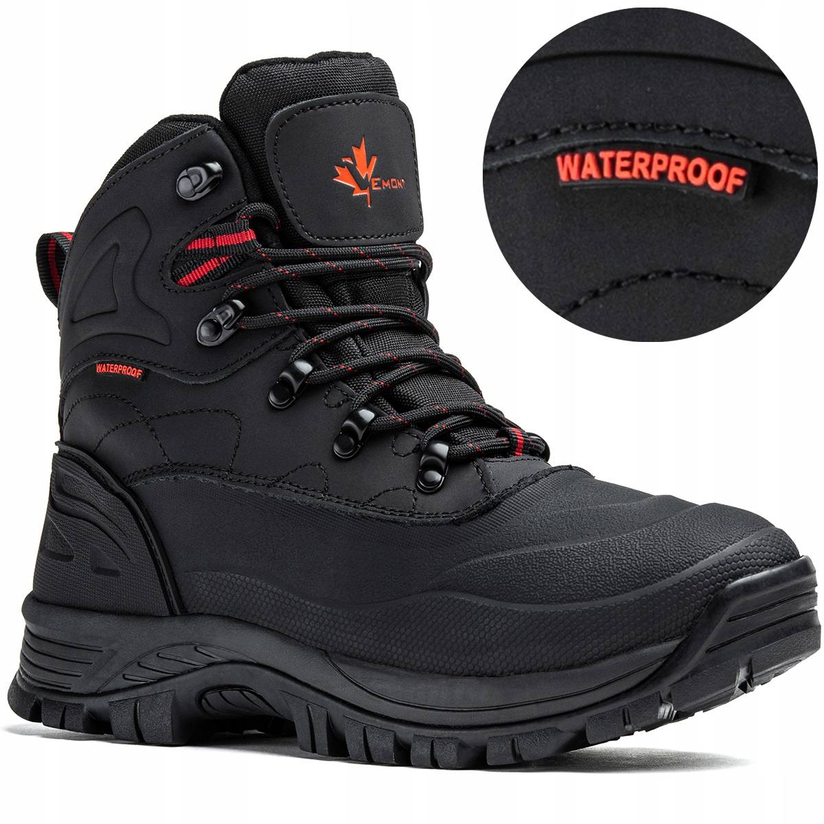 Buty trekkingowe Skórzane śniegowce Wodoodporne ciepłe mocne lekkie Vemont