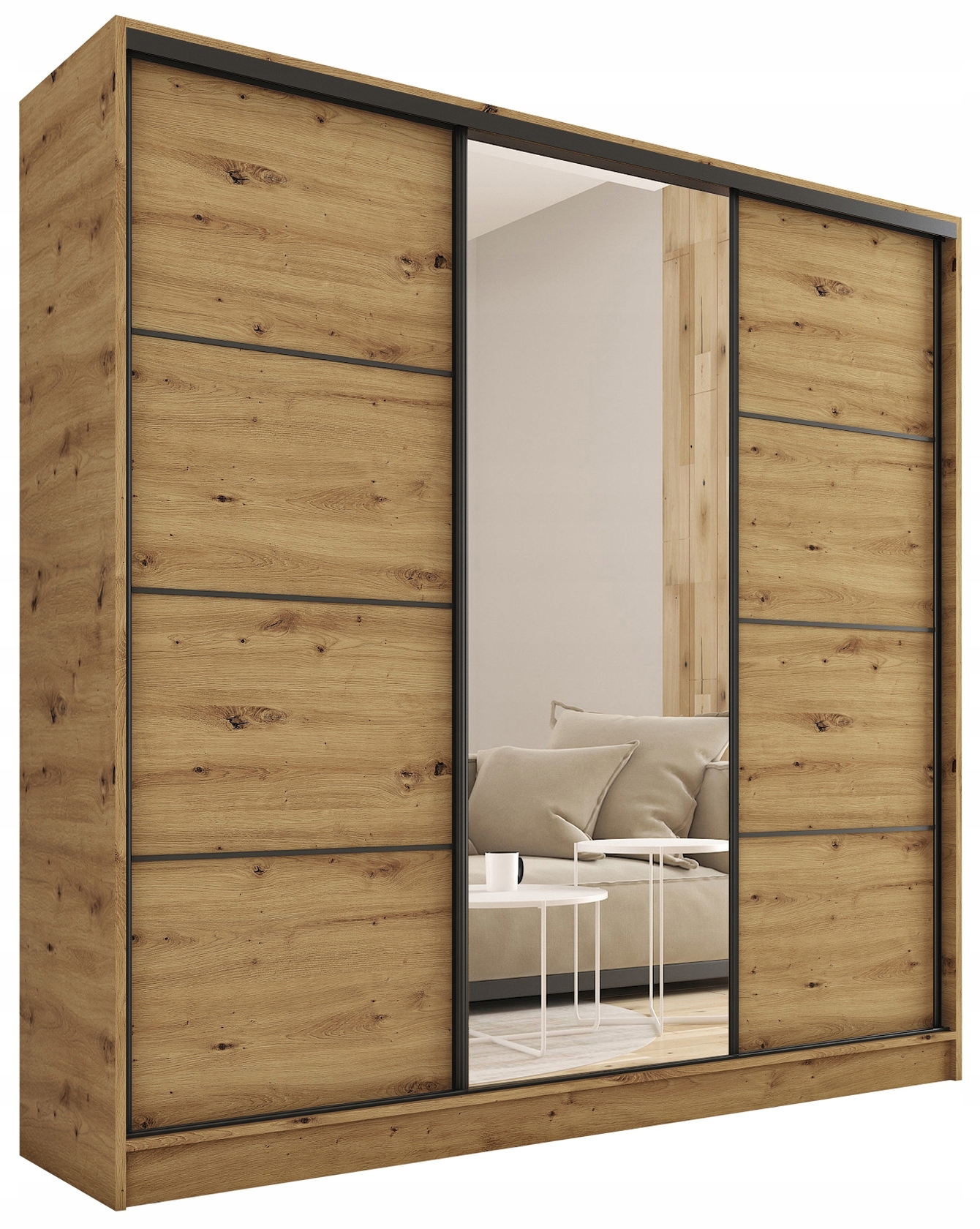 Szafa przesuwna lustro szuflady 180cm artisan Loft