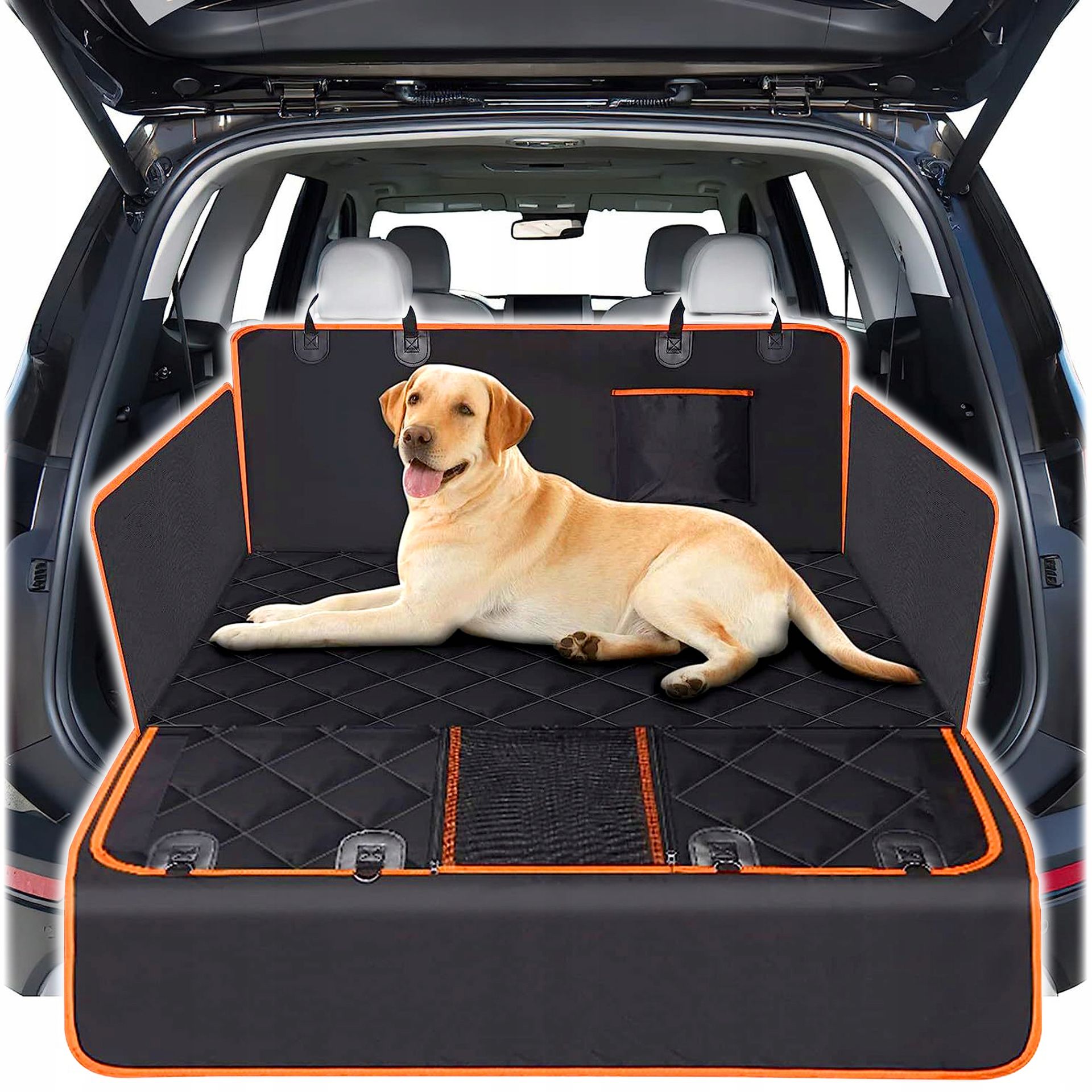 Mata do Bagażnika dla Psa Zwierząt do Samochodu Auta Duża 105x74cm Pasy