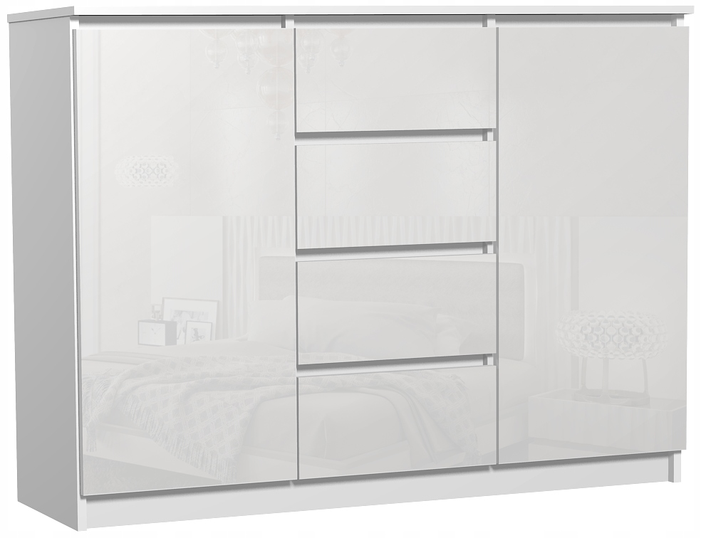 Komoda Szafka Biała Połysk Astra 120-24