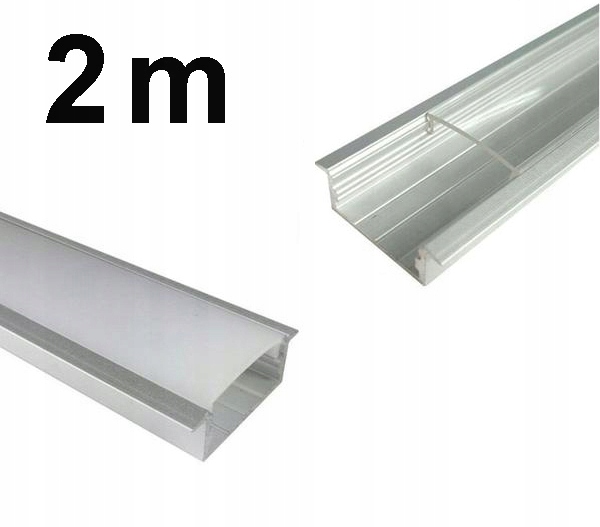 Wpuszczany Aluminiowy Profil Led+klosz 2m Srebro