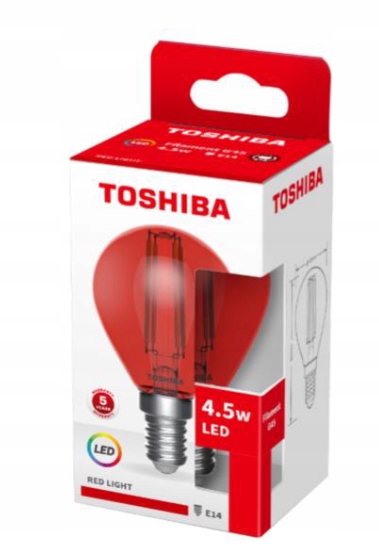 Żarówka Led Kulka E14 4,5W czerwona Toshiba