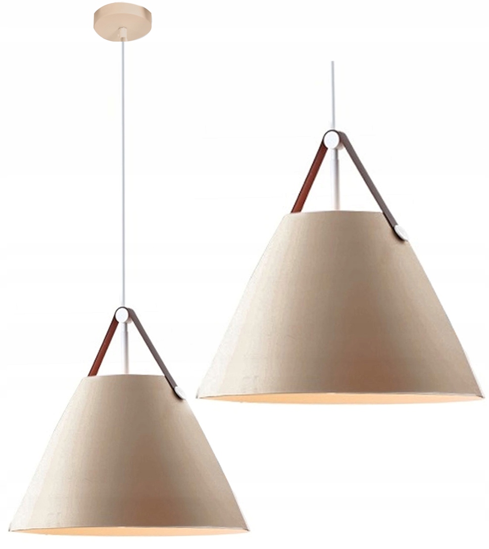 Lampa Sufitowa Wisząca Pojedyncza Cappuccino Beżowa Stożek Buffo E27