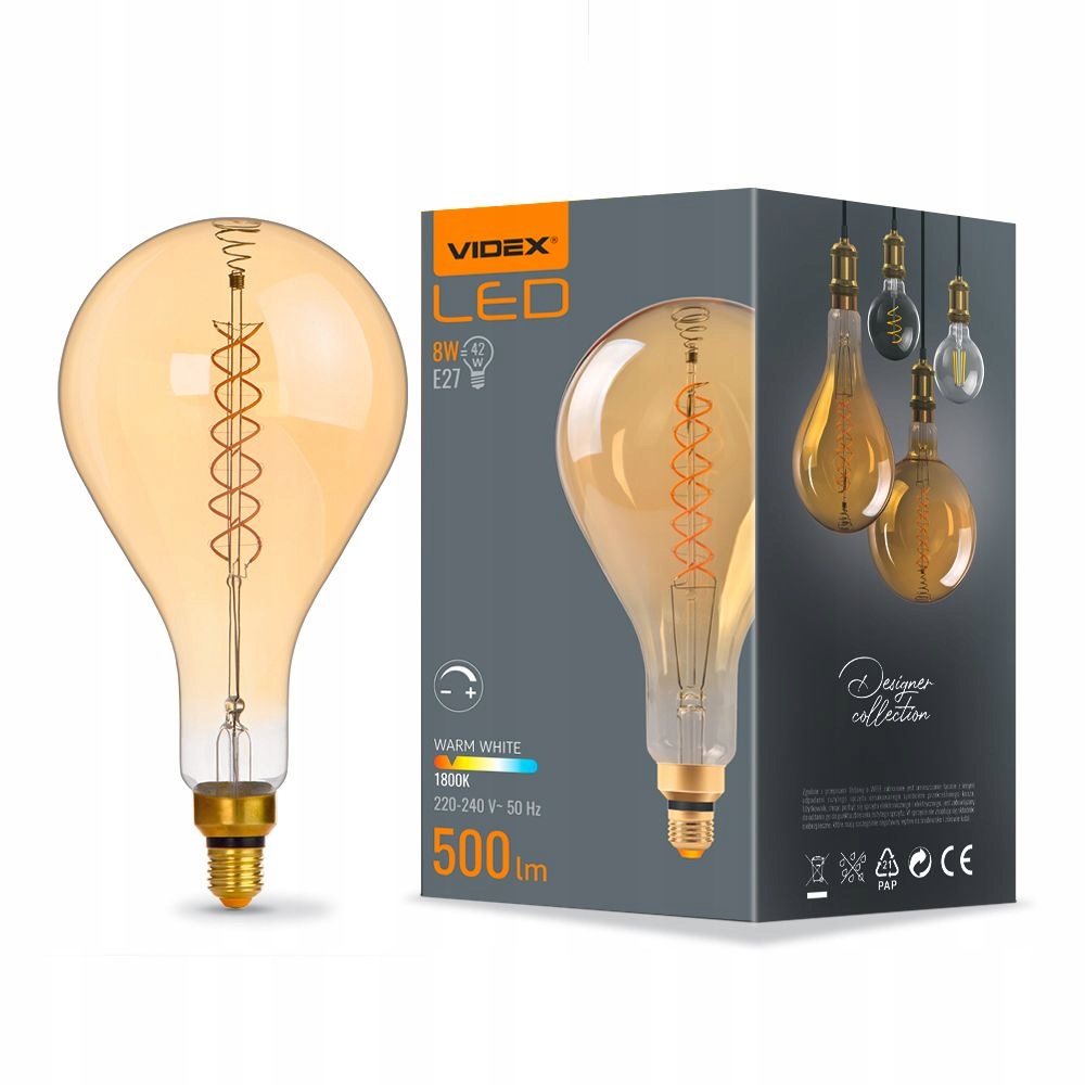 Żarówka Led Filament 8W 500lm 1800K E27 PS160