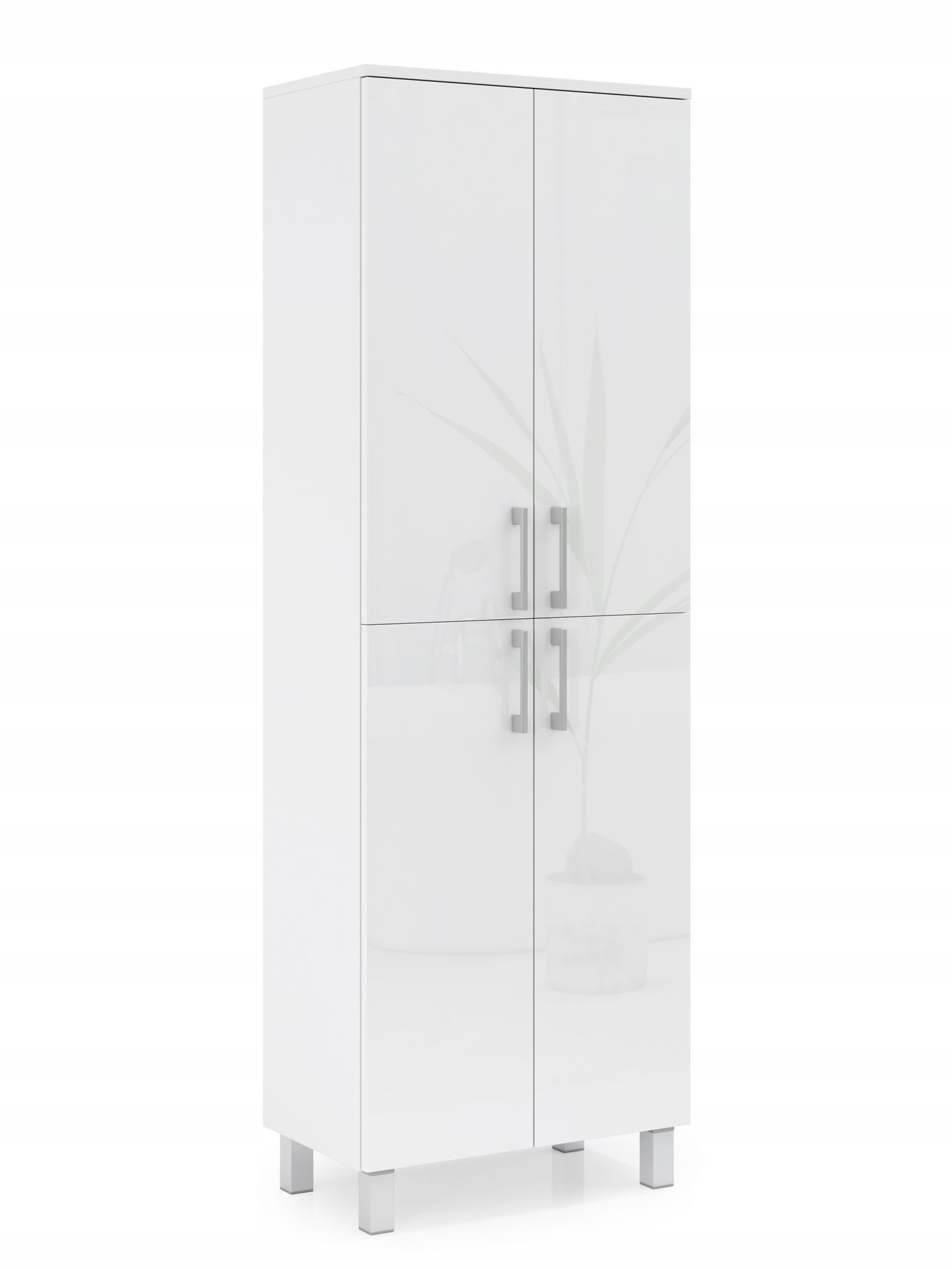 Słupek Łazienkowy Wysoki 60CM Biały Połysk Akryl