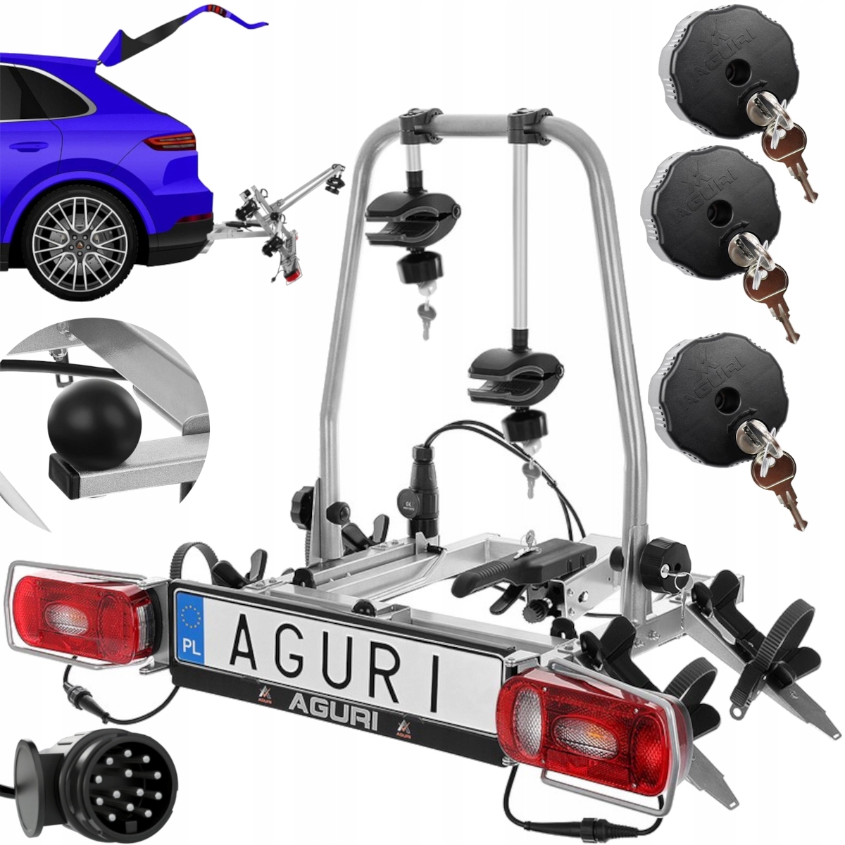 Bagażnik rowerowy platforma na hak na 2 rowery Aguri Cruiser Ultimate 2