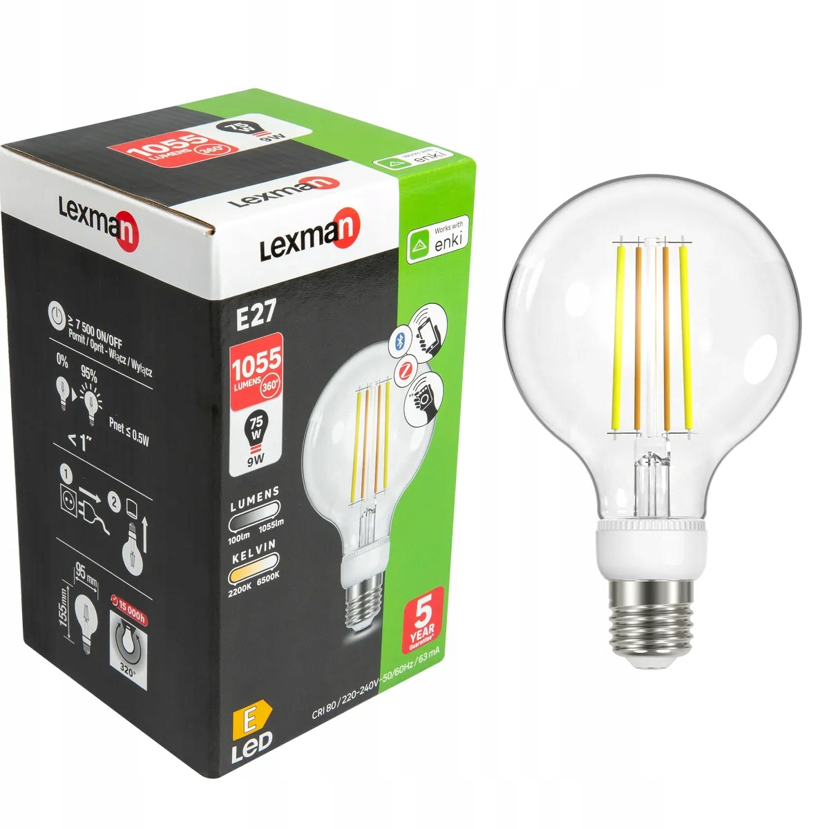 Żarówka Smart Enki Led z pilotem E27 9 W 75 W 1055 lm Lexman Leroy Merlin