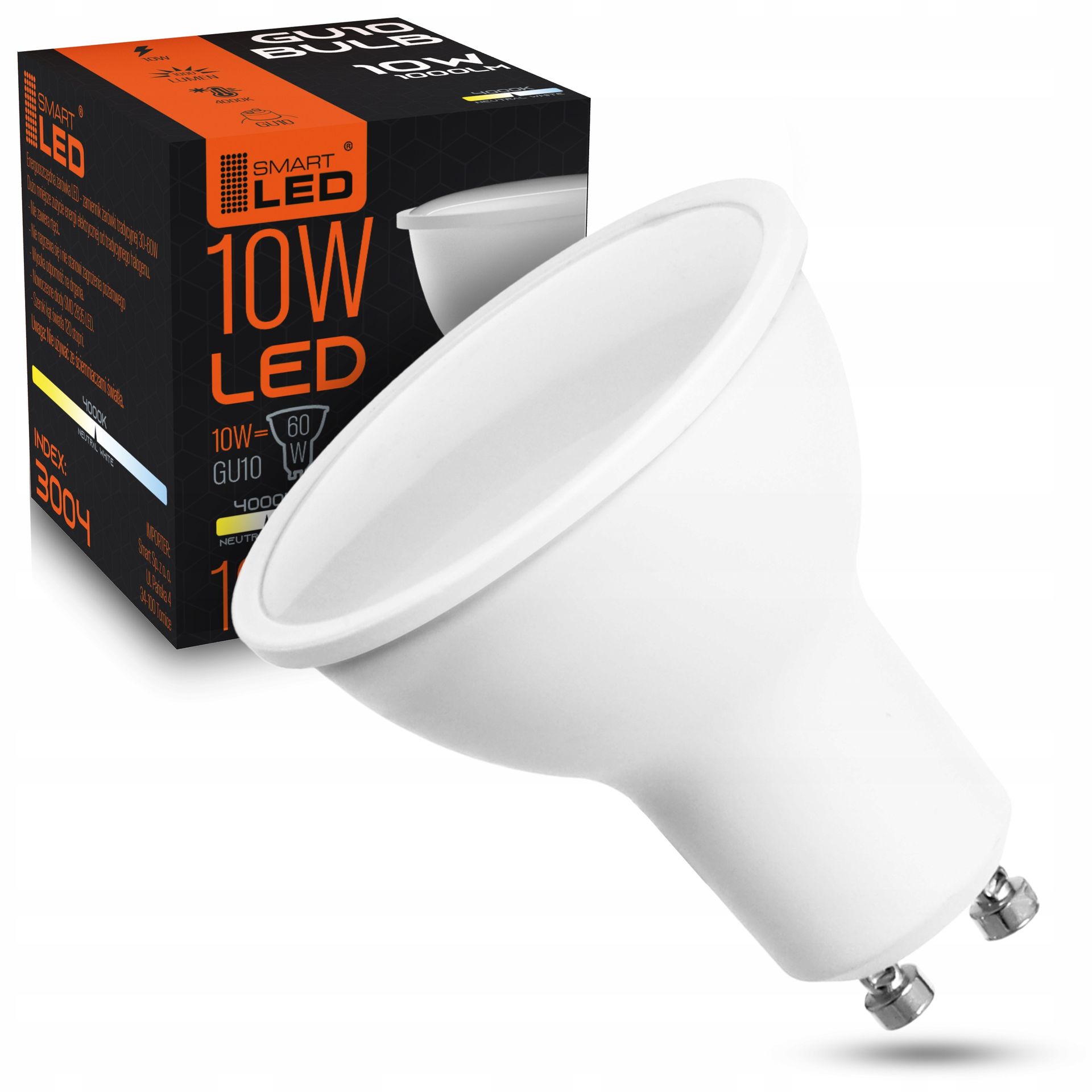 Żarówka Led GU10 9W CCD Halogenowa Neutralna Biała nie mruga