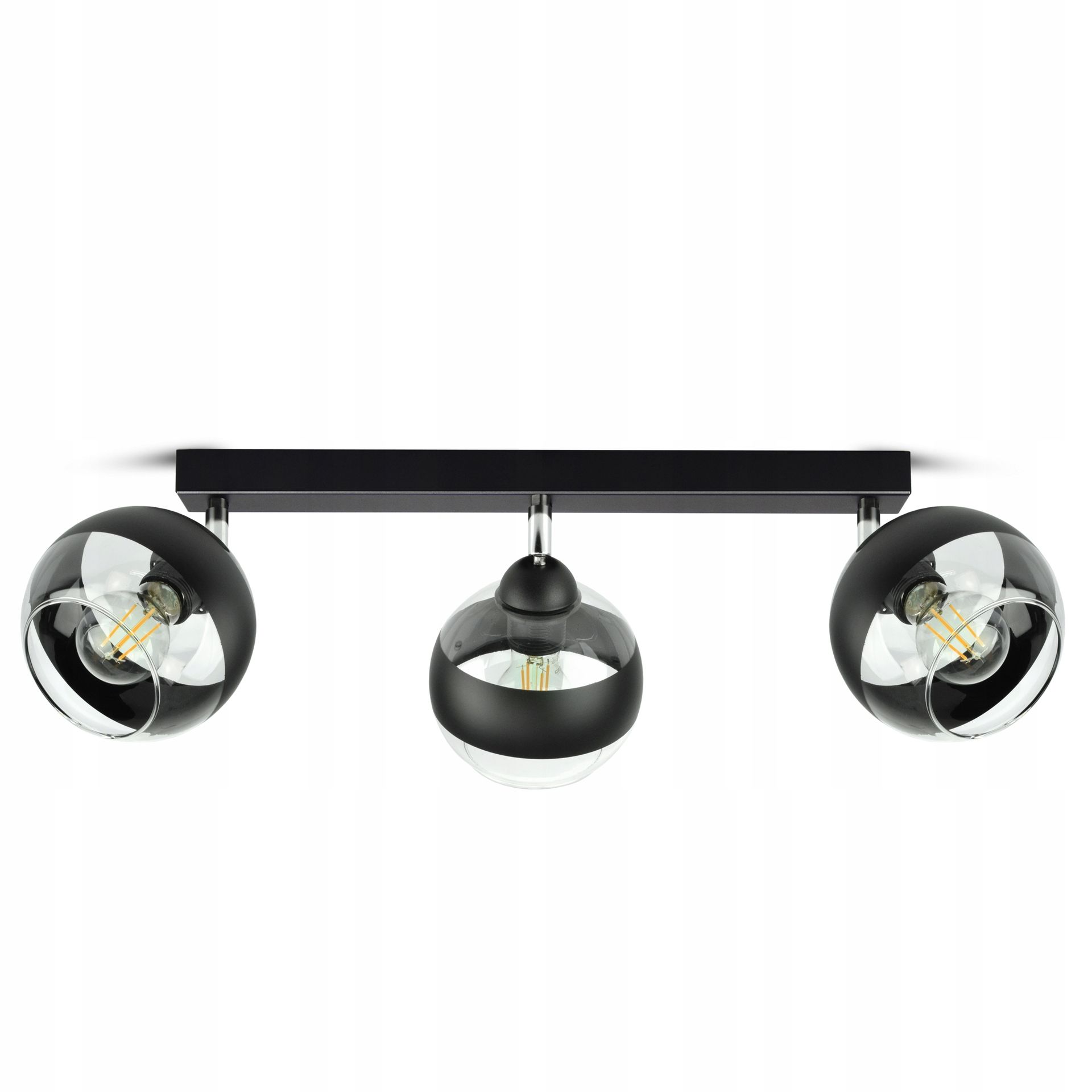 Lampa Wisząca Sufitowa Żyrandol Czarna Szklane Kule Black Belt BG3 Led E27