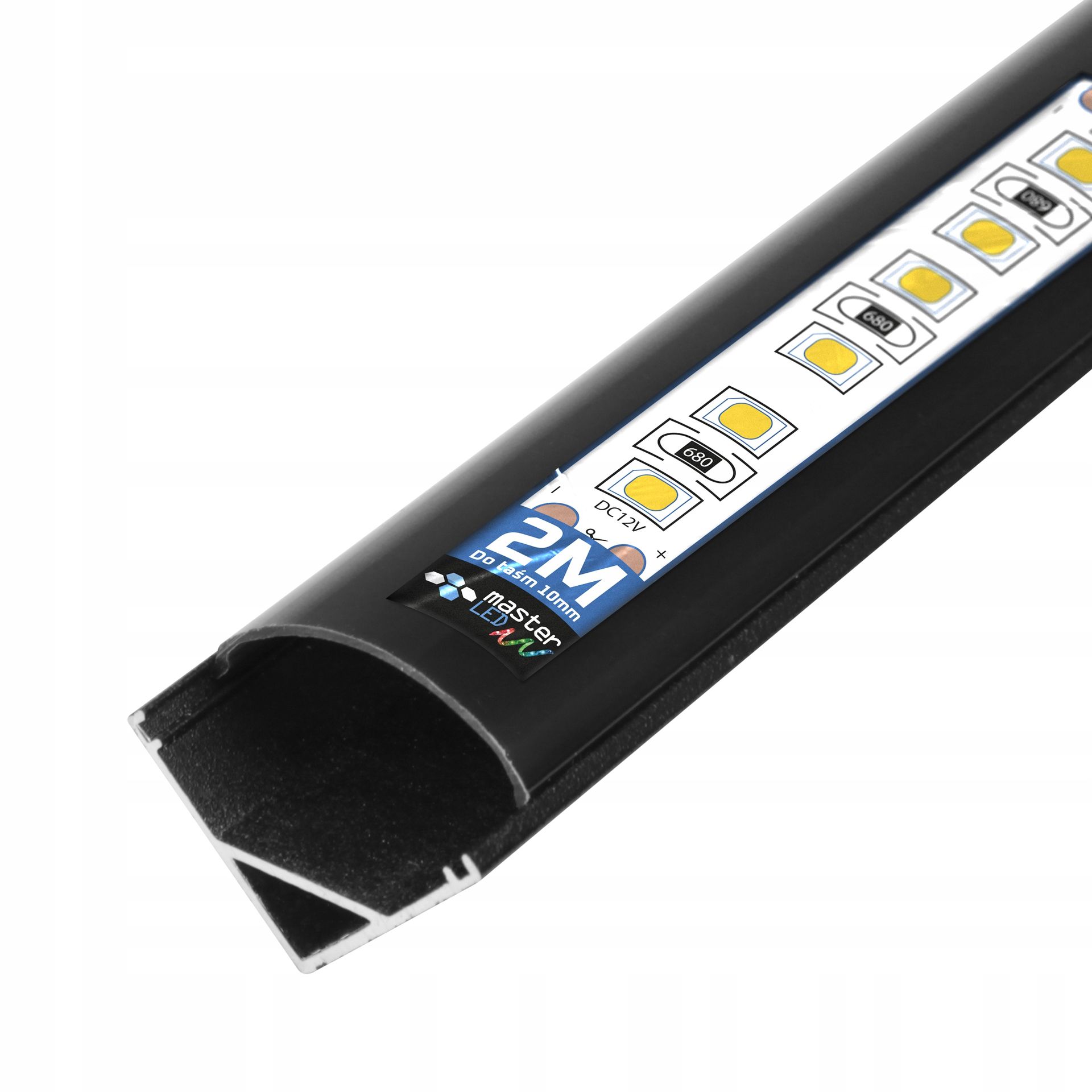 Profil Led narożny do Taśmy Led Z Kloszem 2m aluminiowy kątowy