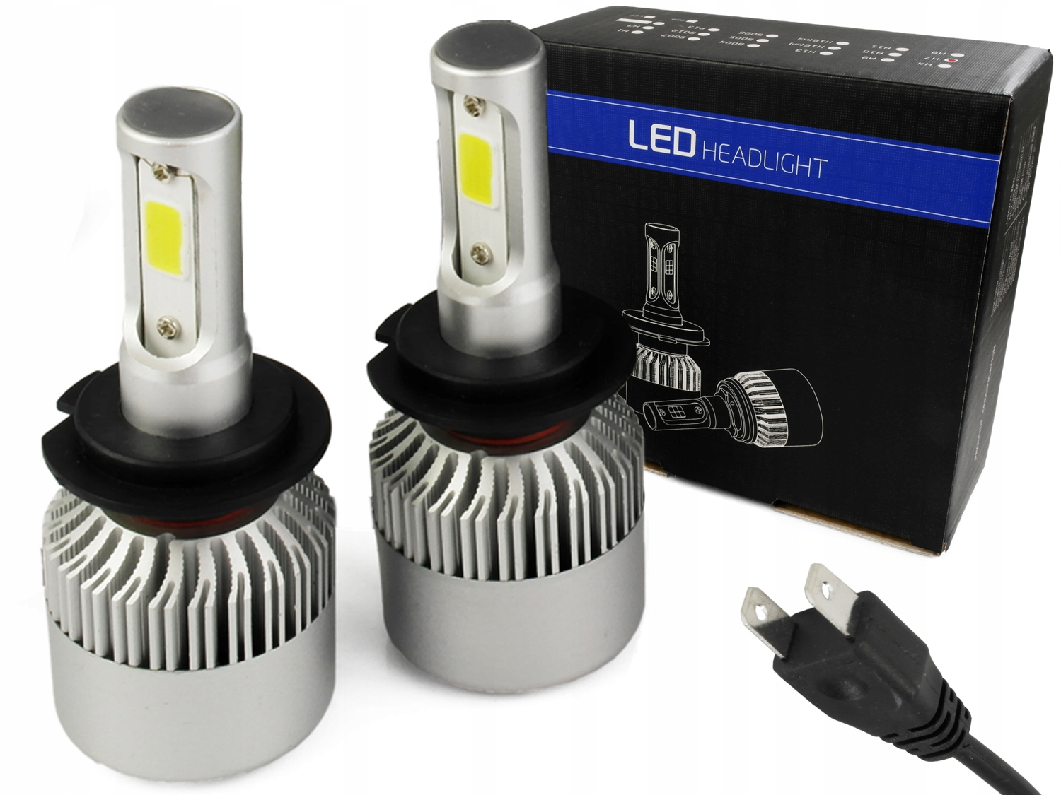 Żarówki Led H7 S2 72W Cob Mocne Zestaw 16000 lm