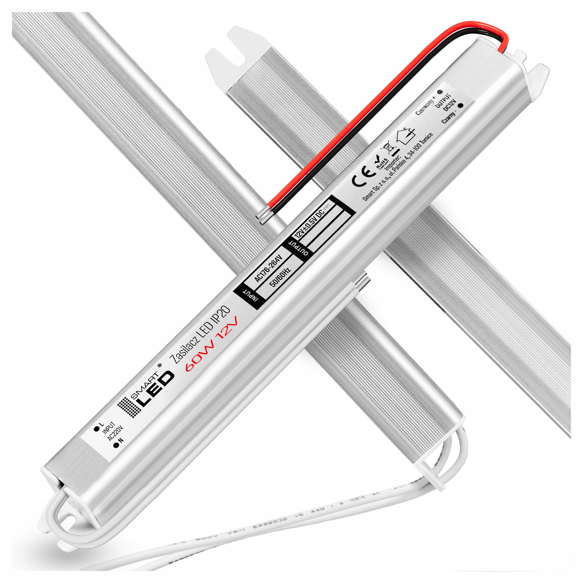 Zasilacz Led 12V 60W 5A Do Taśm Taśmy Transformator Ultra Slim Cienki
