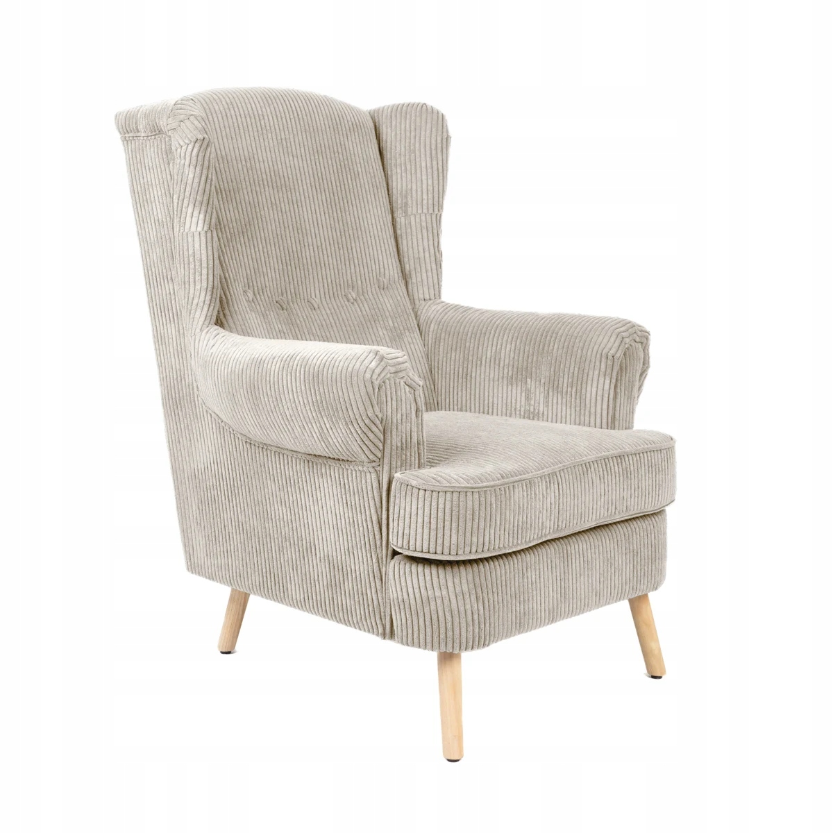 Fotel Fossby Faso sztruksowy beżowy 86x85x108 cm Homla