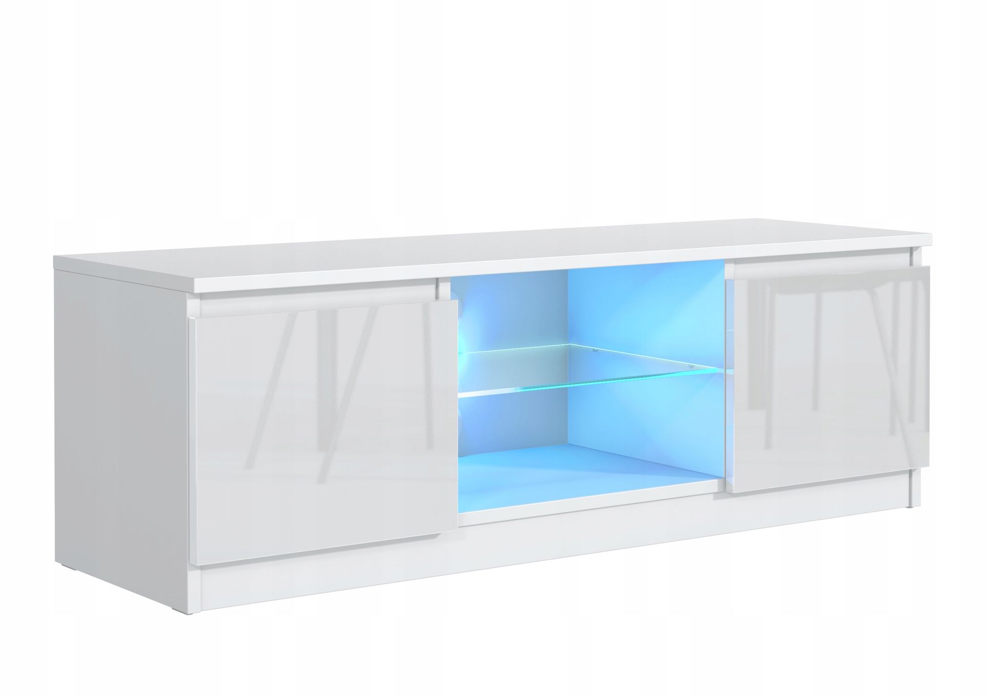 Komoda Stolik Biały Rtv 160 Front Połysk+led