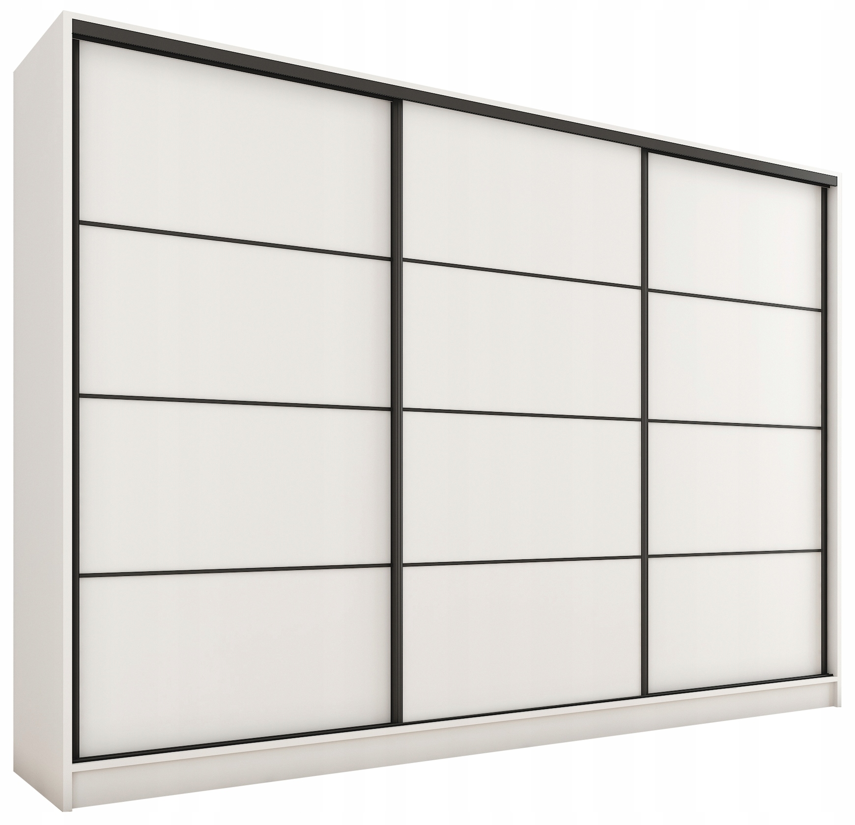 Szafa przesuwna z szufladami 250 cm biała mat Loft