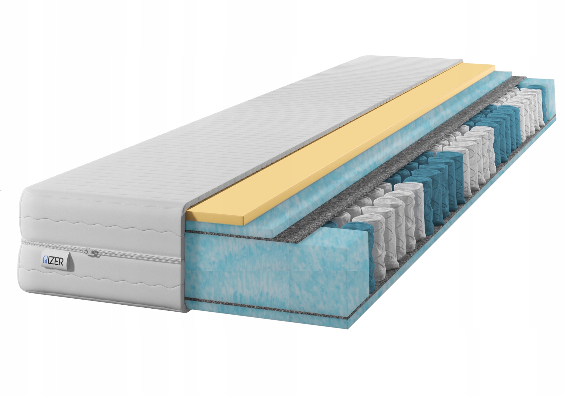 Materac sprężynowy 23cm Visco Memory Dwustronny H3 H2 7 stref 120x190