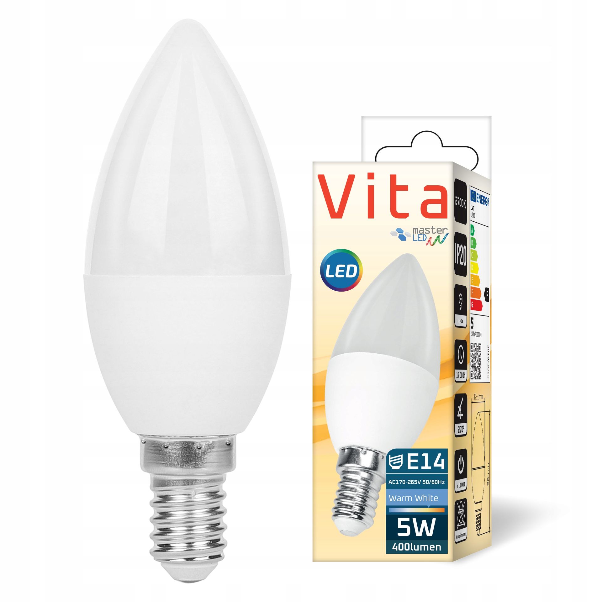 Żarówka Led E14 biały ciepły 2700K 5W 230V