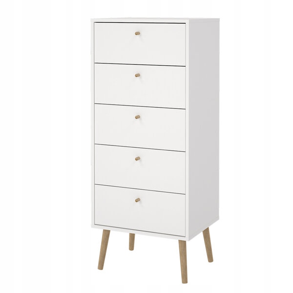 Komoda wysoka biały mat 5 Szuflady 50 x 120 x 39 cm Bodo