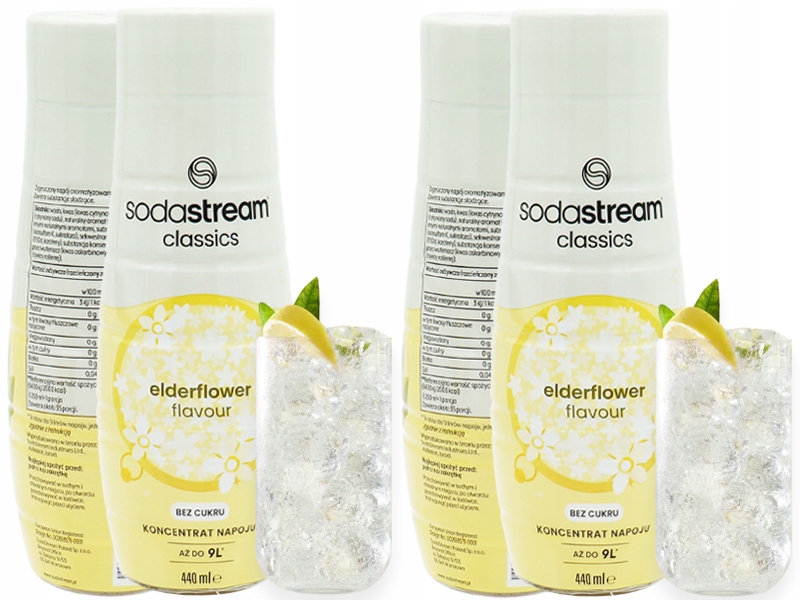 2x Syrop Koncentrat Sodastream Kwiat Czarnego Bzu Zero 9L Napoju Z 440ML