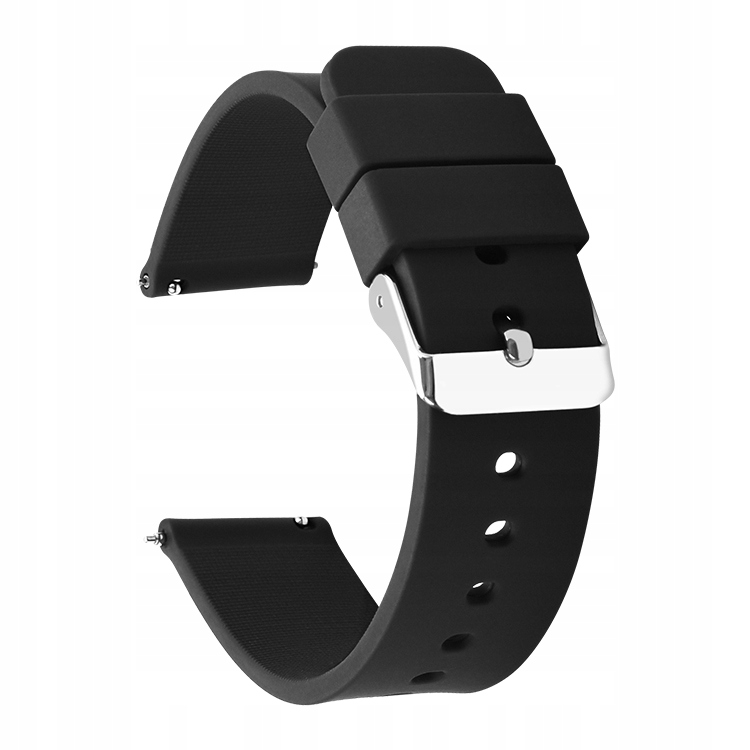 Silikonowy pasek opaska smartwatch 20mm czarny