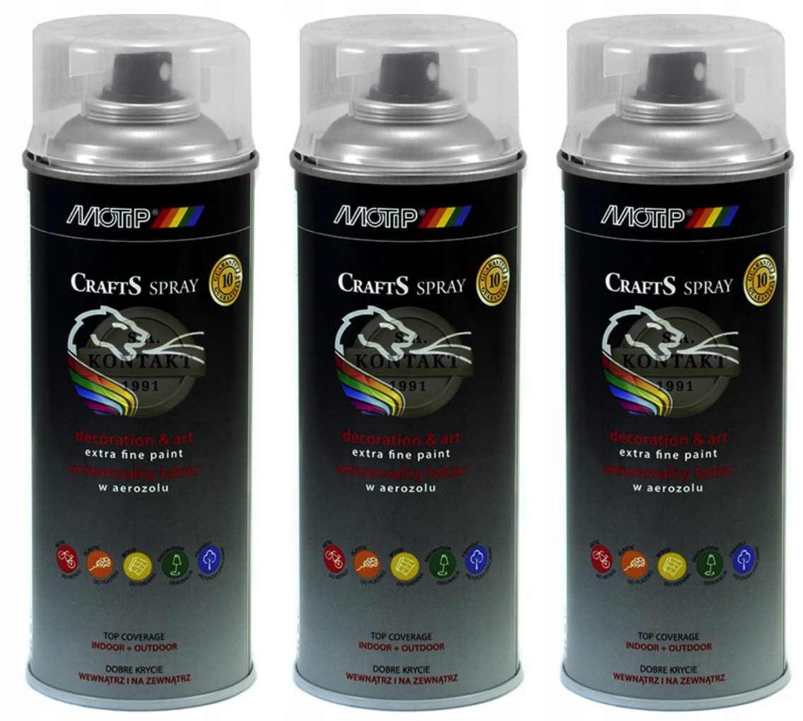 Lakier bezbarwny połysk szybkoschnący akrylowy Crafts spray 400ml