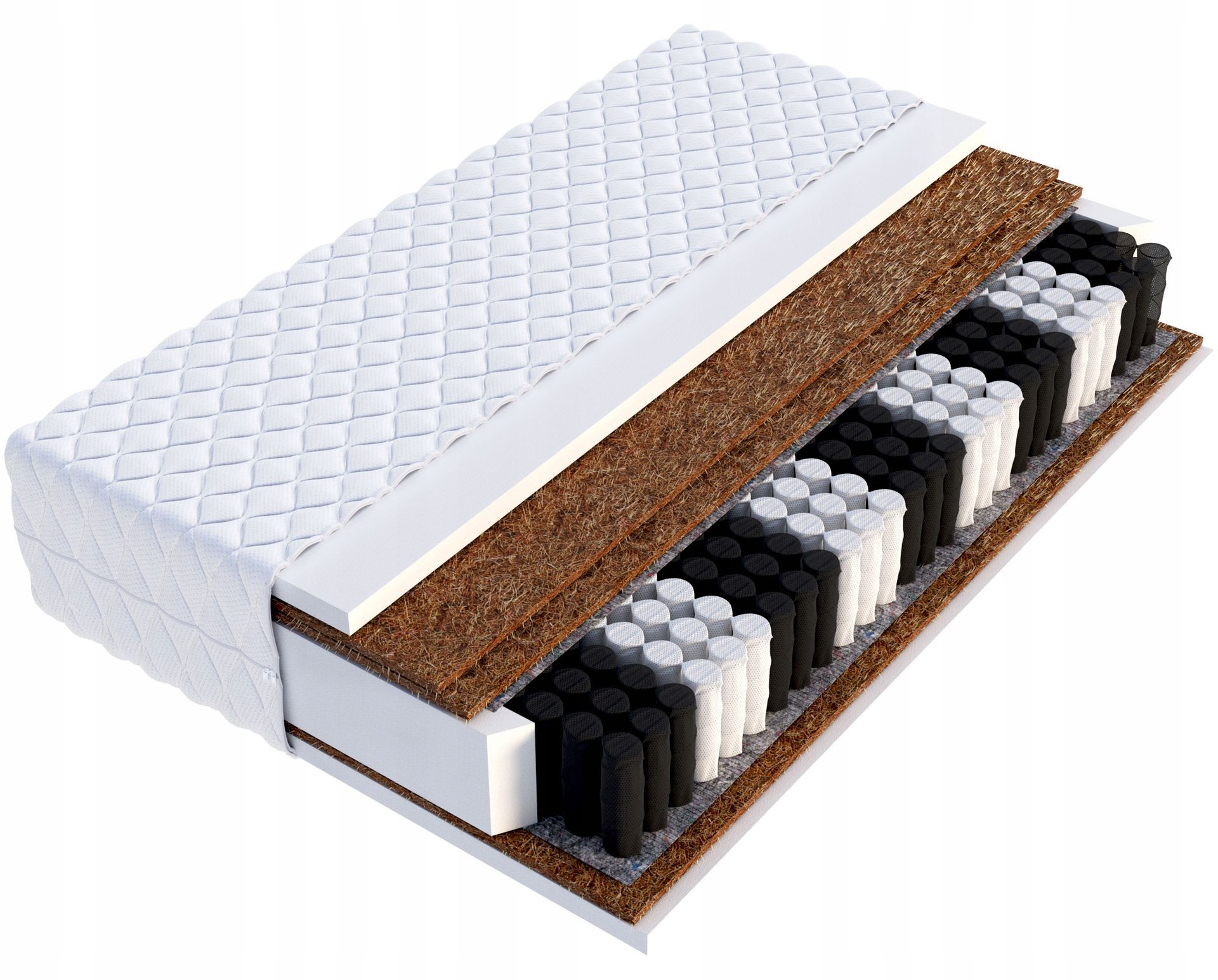 Materac pocket strefowy Twardy 3X Kokos H4/H5 120x200 23 cm