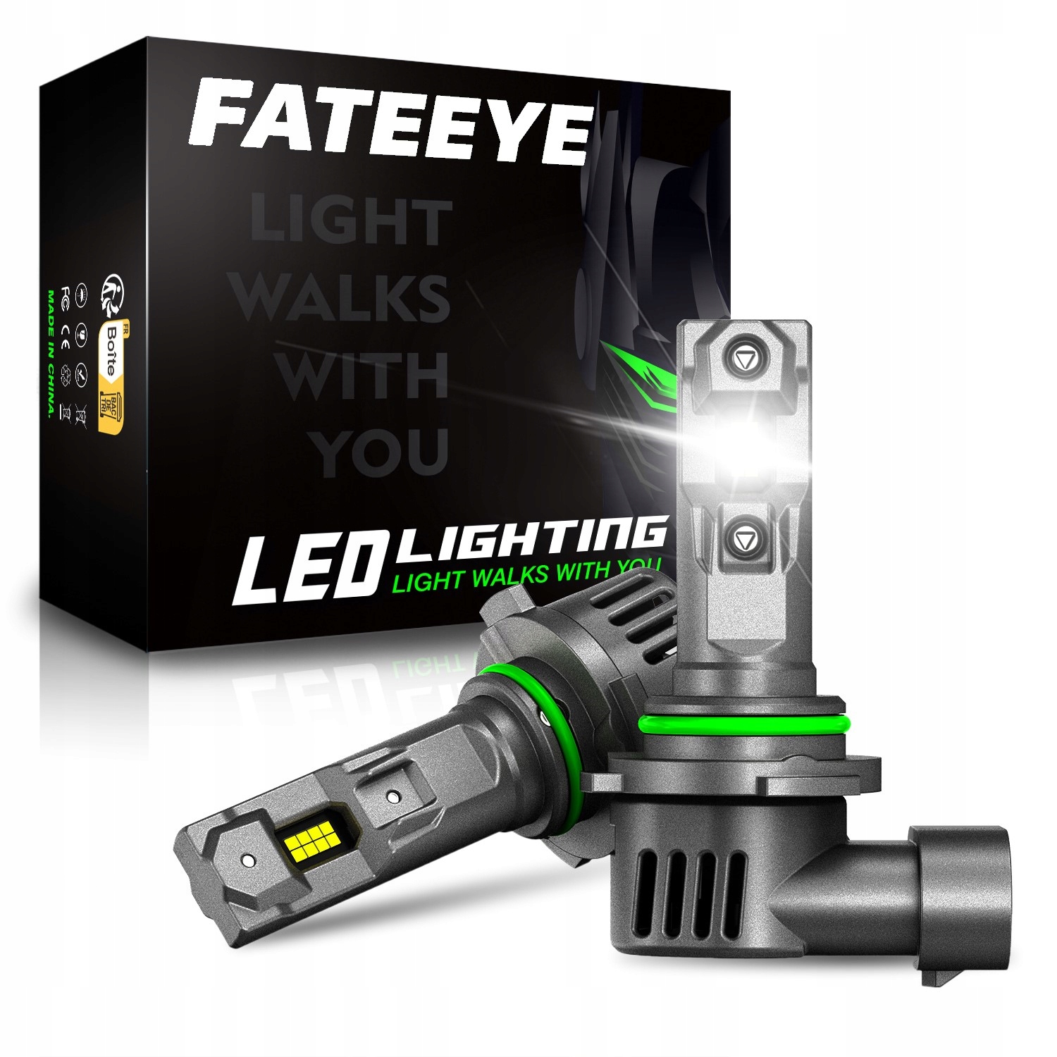 Żarówki HB3 Led Canbus Fateeye 1 do 1 Mocne Białe Światło Retrofit 6500K