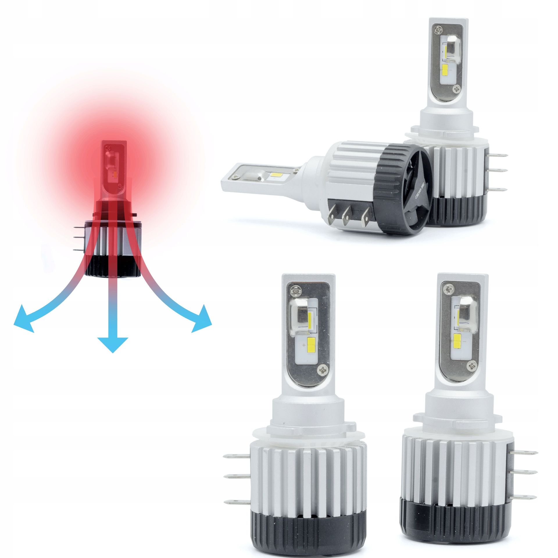 Żarówki Led H15 12/24V 6000K Canbus PGJ23T-1