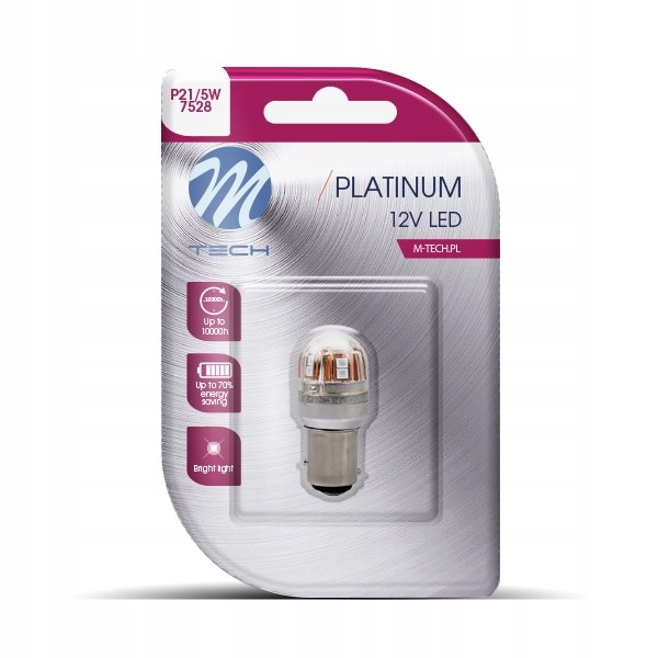 Żarówka P21/5W Led BAY15d Canbus 12/24V Red