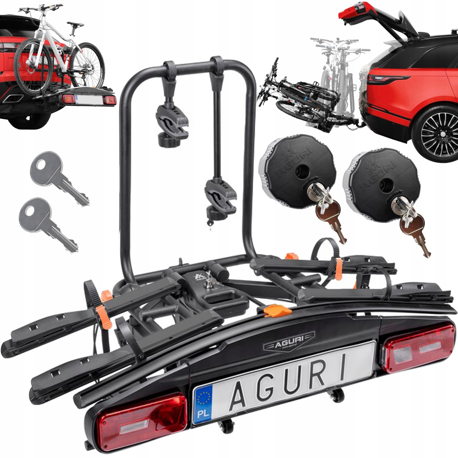 Bagażnik Rowerowy Platforma Na Hak 2 Rowery Elektryczne E-bike Aguri Uchył