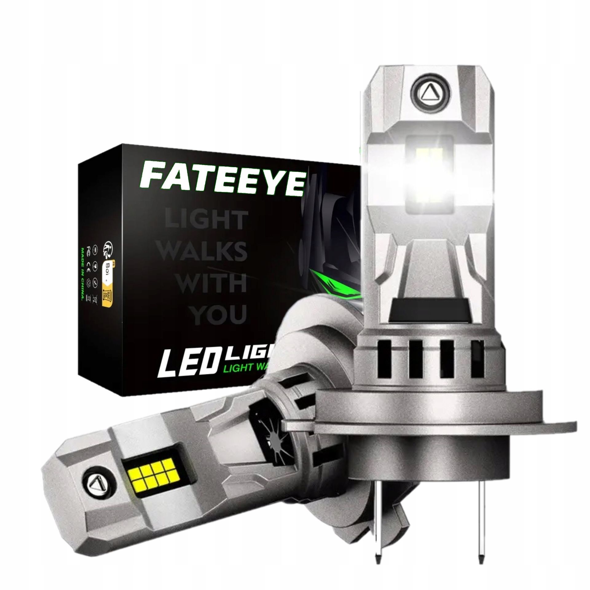 Żarówki H7 Led Fateeye 1 Do 1 Canbus Mocne 6500K Jasne Białe Światło