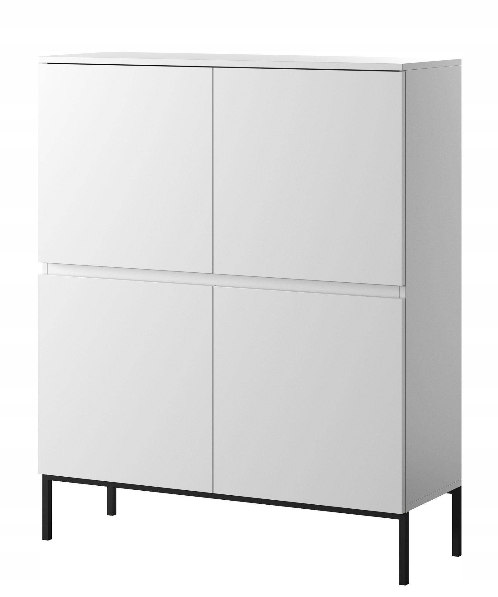 Komoda wysoka Bemmi 100 cm biała z czarnymi nogami Selsey Design
