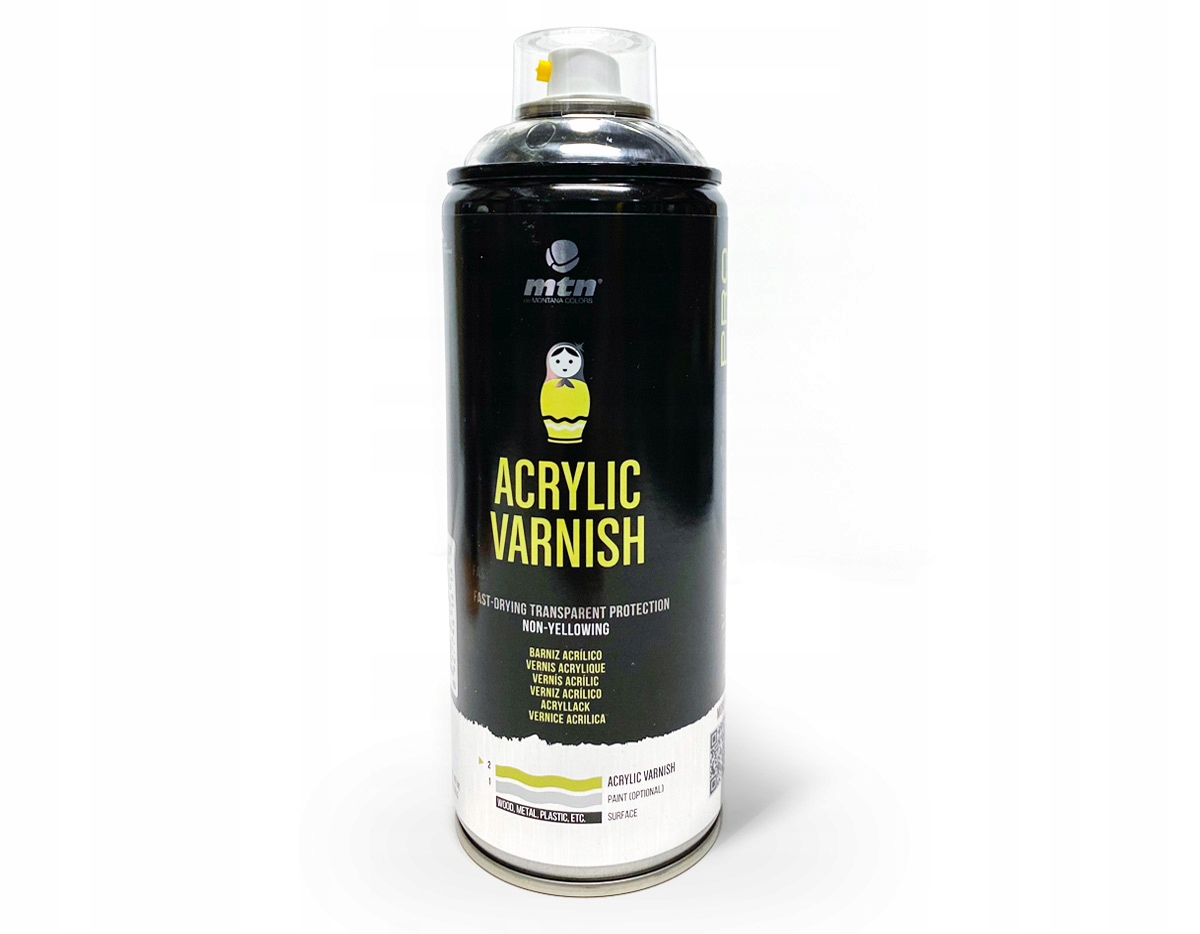 Lakier Akryl Bezbarwny Satynowy spray 400 ml Mtn