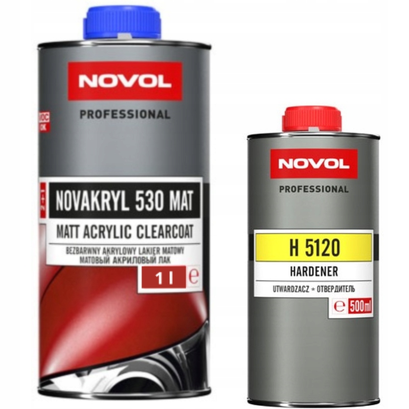 Lakier akrylowy bezbarwny Matowy Novakryl 530 1L utwardzacz 5120 0,5L